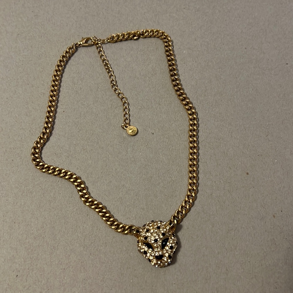 Jaguar Necklace with Faux Jade Eyes